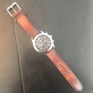 Michael kors leather oversized watch